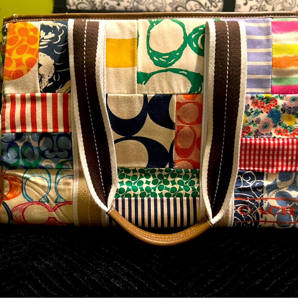 Multi Colored Patchwork Coach Bag
